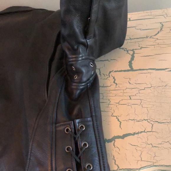 Wilsons Leather Black Biker Jacket - Picture 10 of 16